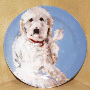 Anthropologie Dog A Day Dessert Plate by Sally Muir ~ Labradoodle